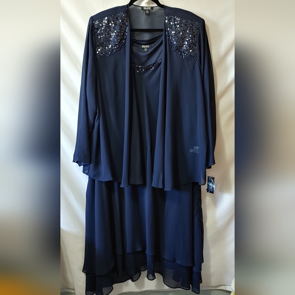 SLNY Sequined  Shoulder Jacket & Dress  Size 22W  NWT - Picture 2 of 15